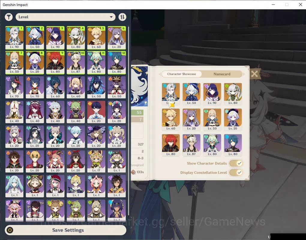 Genshin Impact Accounts ASIA |AR 55|4 Limit+38(*4Character)|Neuvillete,Fur image 1