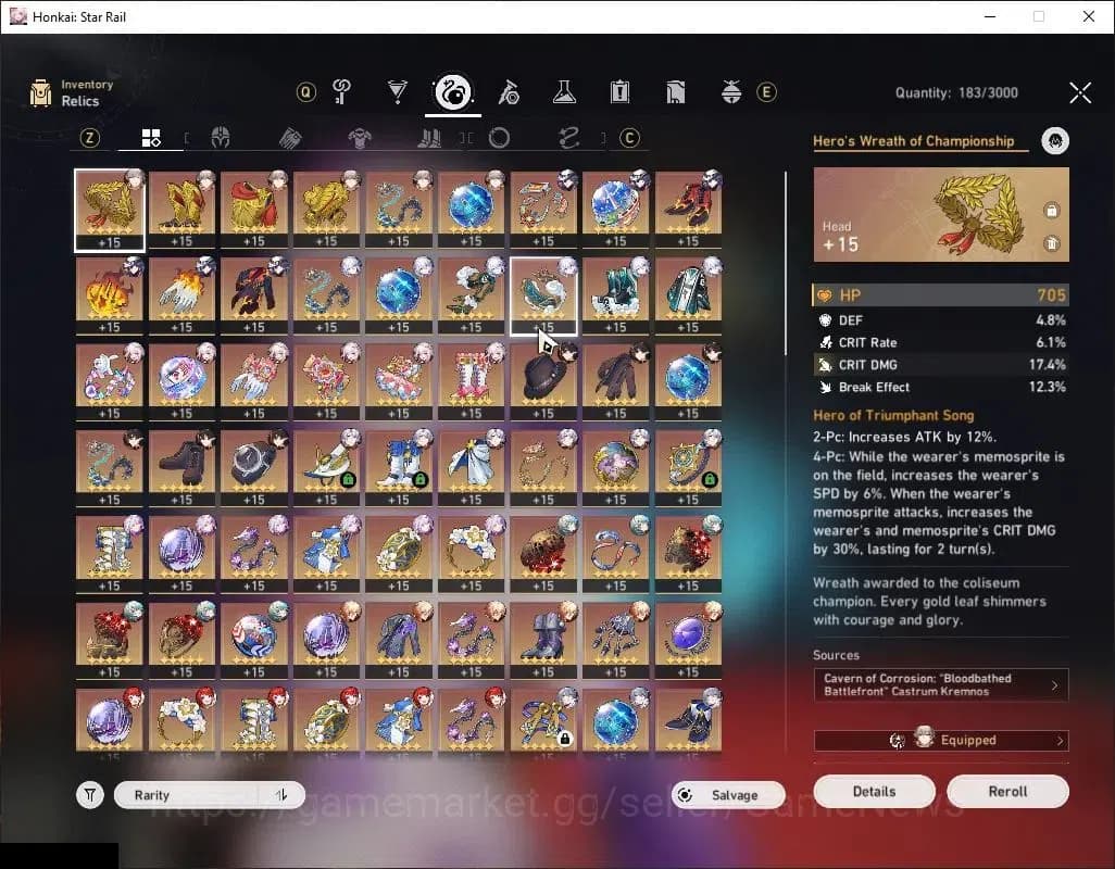 Honkai Star Rail Accounts Asia |TL 70|Sparxie Prem Team|16 Limited|[Castoric image 7
