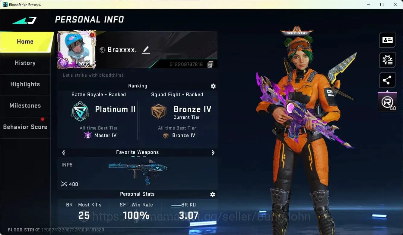 Blood Strike Accounts ASIA | L22|BR Master IV|2 7DS Guns: M4A1,QBZ95|Ult image 1