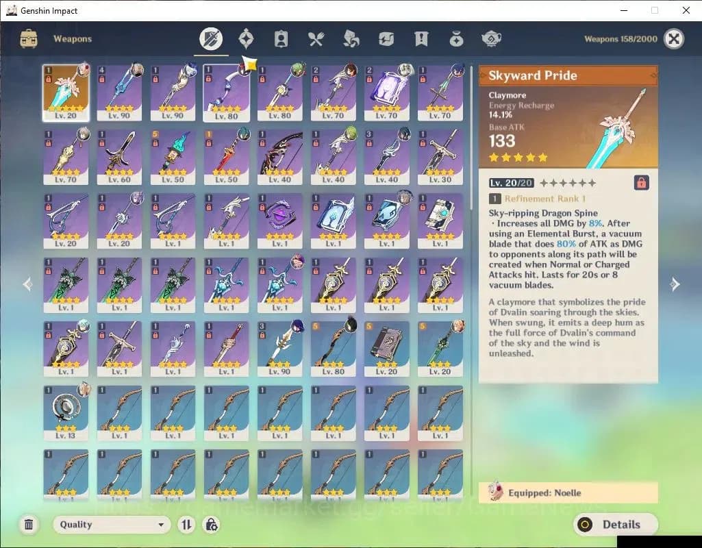 Genshin Impact Accounts ASIA|AR 55|4 Limited+1(*5Weapon)|Furina,Raiden,Kok image 4