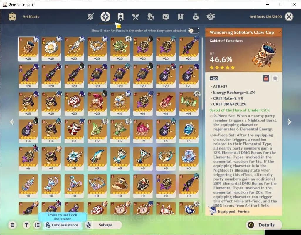 Genshin Impact Accounts ASIA|AR 55|4 Limited+1(*5Weapon)|Furina,Raiden,Kok image 5