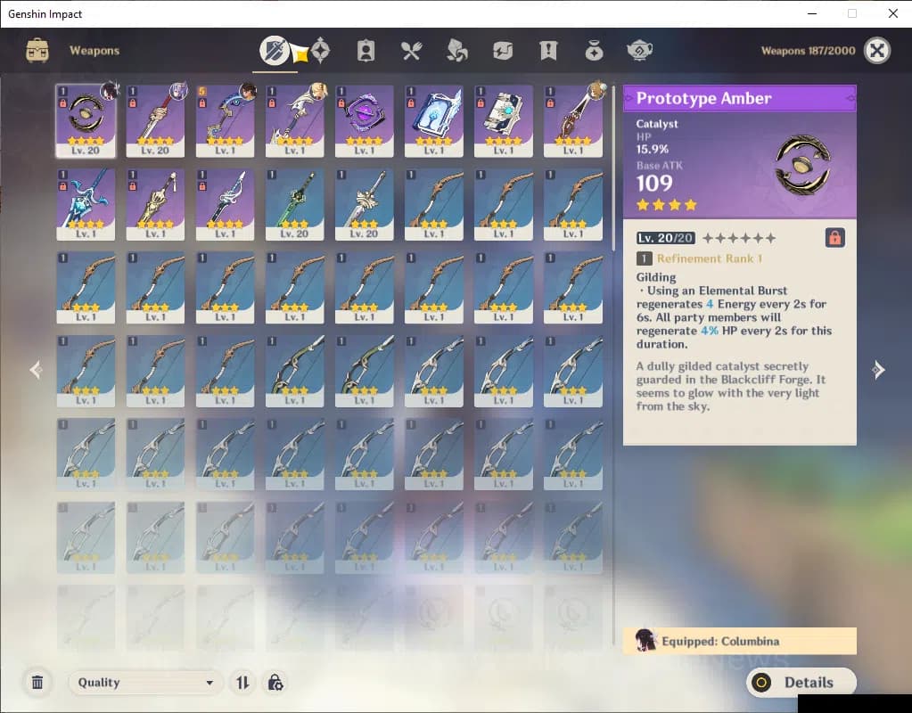 Genshin Impact Accounts ASIA|Starter|AR 34|1 Limited+15(4Character)|Columb image 10
