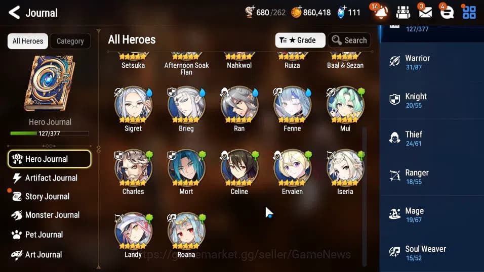 Epic Seven Accounts GLOBAL Unverif|New Era|6 ML(BArunka,NM Luna,LW Pei image 15