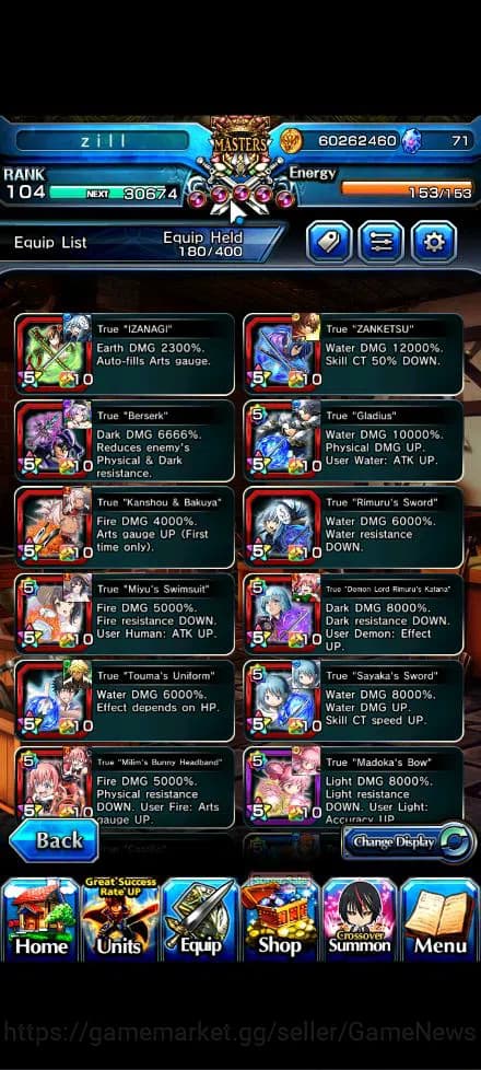 Grand Summoners Accounts Global|Rank 104|20 Ascend+12 TW|[Inumuta,Roy,Sayak image 16