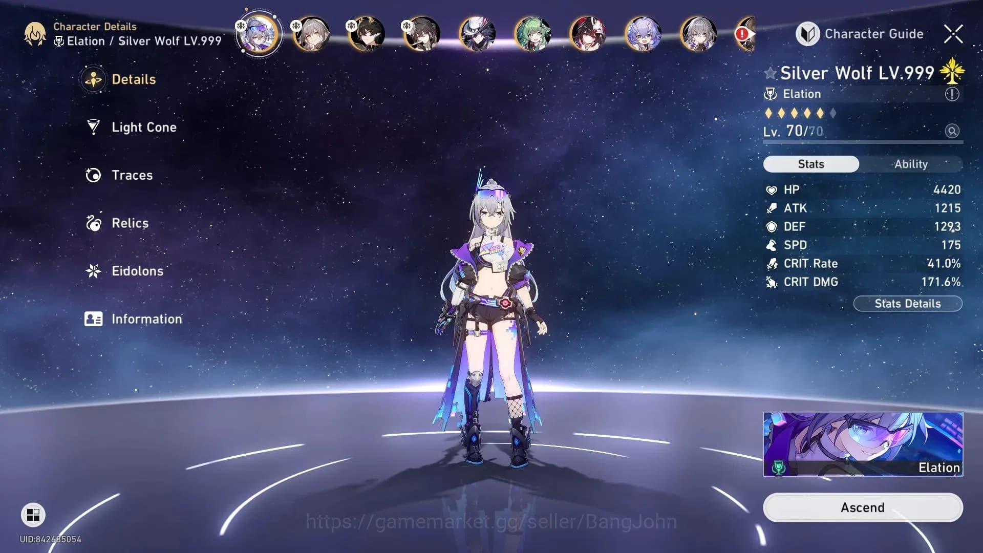 Honkai Star Rail Accounts ASIA | 7 Limit | TL70 | Dan Heng PT, Silver Wolf, image 3