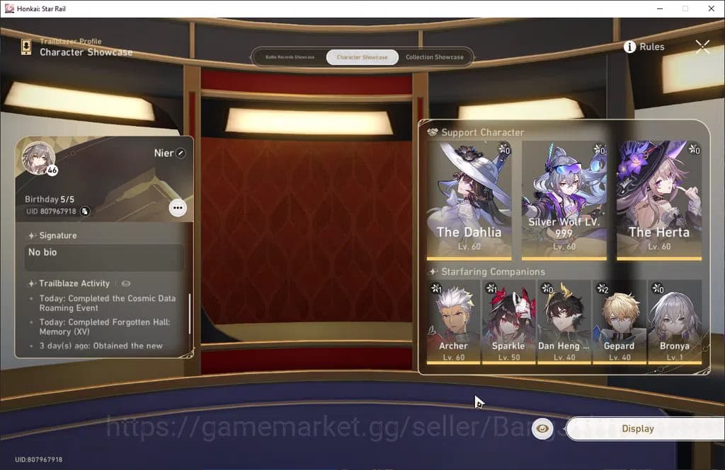 Honkai Star Rail Accounts ASIA TL46 6 Limit: SW+Sign Sparkle E1 DanHeng PT T image 1