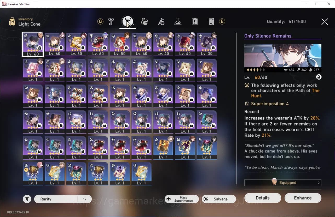 Honkai Star Rail Accounts ASIA TL46 6 Limit: SW+Sign Sparkle E1 DanHeng PT T image 10