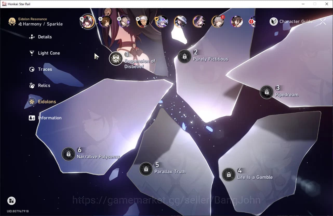Honkai Star Rail Accounts ASIA TL46 6 Limit: SW+Sign Sparkle E1 DanHeng PT T image 13