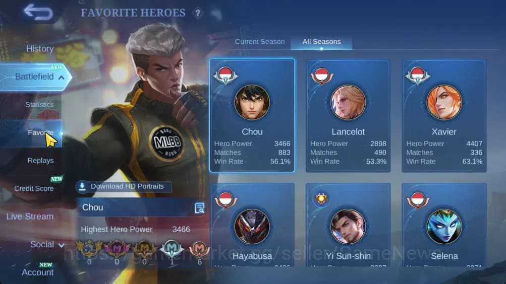 Mobile Legends: Bang Bang Accounts Hero 132|Skin 455|Legend Gusion|Lance Kishin,Thamu image 4