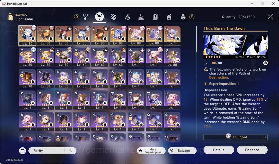 Honkai Star Rail Accounts ASIA|TL69|13limit|Premteam(PhainonE2+sign,castoric image 6