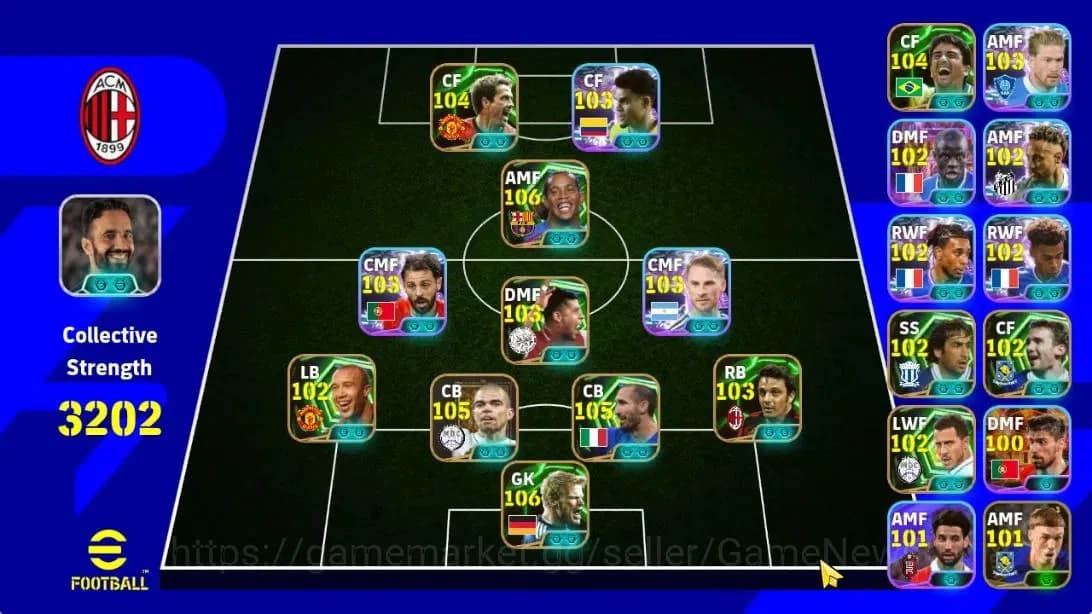 eFootball Accounts Android|Ronaldinho Gaucho(Momentum Dribbling),Pepe image 1