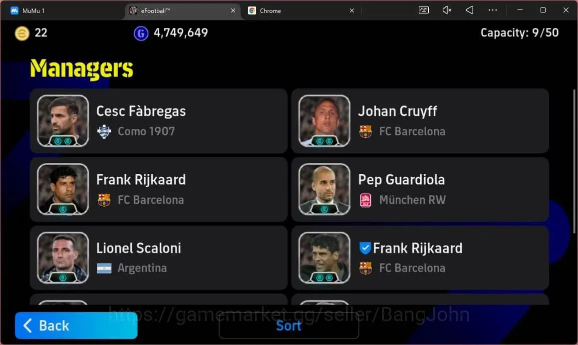 eFootball Accounts ANDROID|PW 3187|E-BT Messi|Epc Fabio Cannavaro|Epc image 4