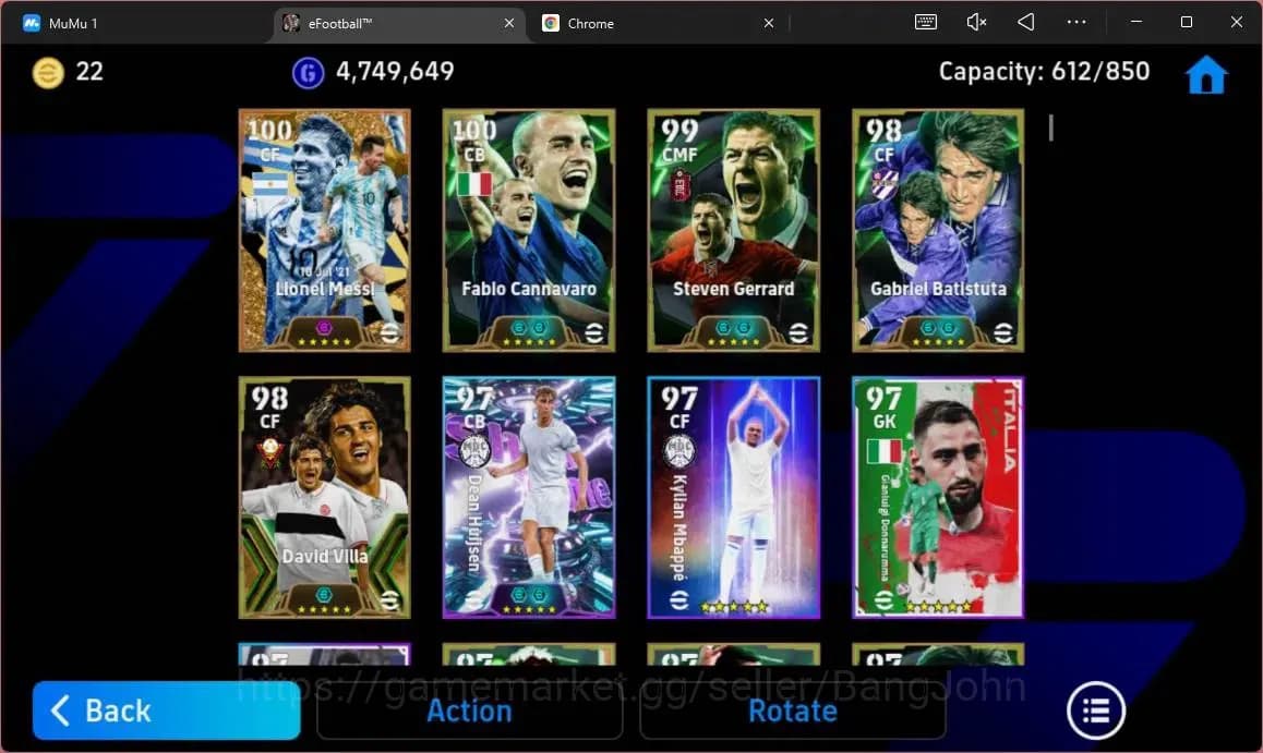 eFootball Accounts ANDROID|PW 3187|E-BT Messi|Epc Fabio Cannavaro|Epc image 6