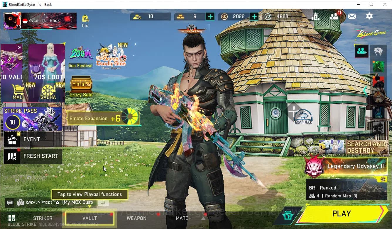 Blood Strike Accounts ASIA|ETERNAL AK47+Mele Butterfly Knife+Colab 7DS(A image 1