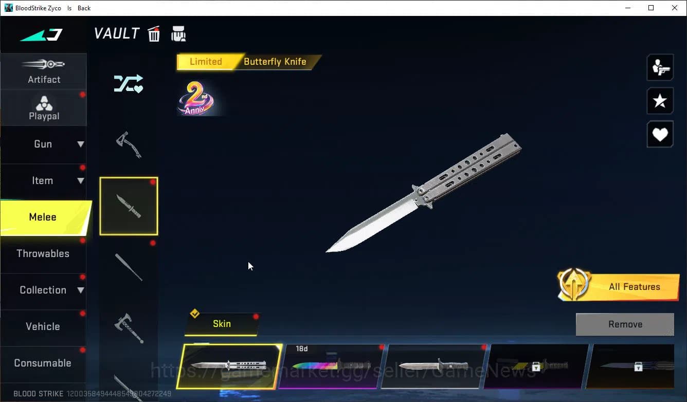 Blood Strike Accounts ASIA|ETERNAL AK47+Mele Butterfly Knife+Colab 7DS(A image 5