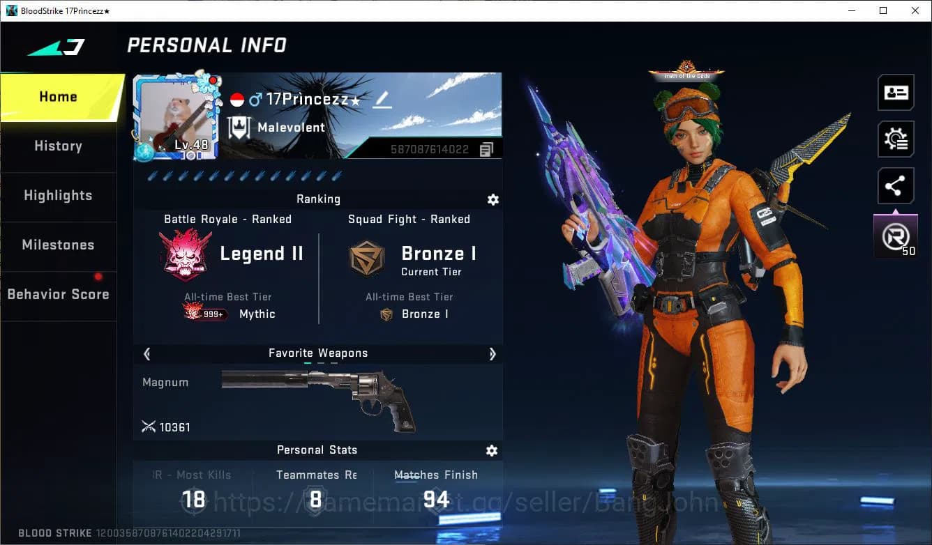 Blood Strike Accounts ASIA|COLLAB=KAR98K,AK47,DBZ95|LIMITED=AR97|ULTRA=M image 17