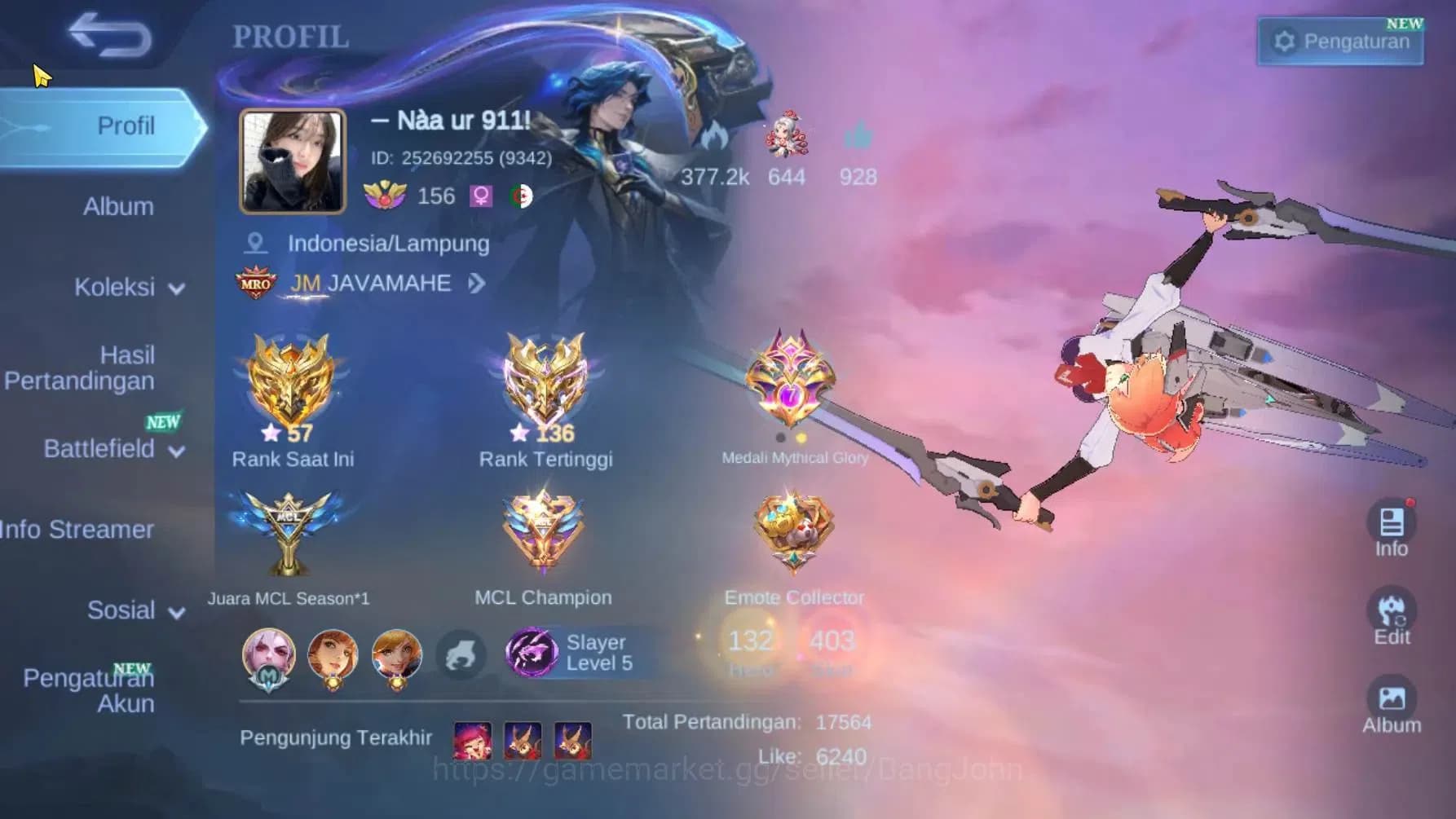 Mobile Legends: Bang Bang Accounts Global | Hero 132, Skin 403, Renowned. Aspirants L image 15