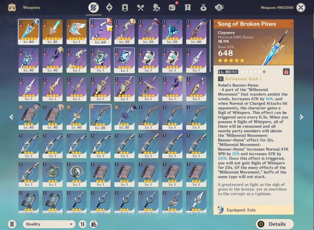 Genshin Impact Accounts ASIA|AR 45|2 Limited+3(*5WEP)|Varka,Eula+Sign,Tigh image 11