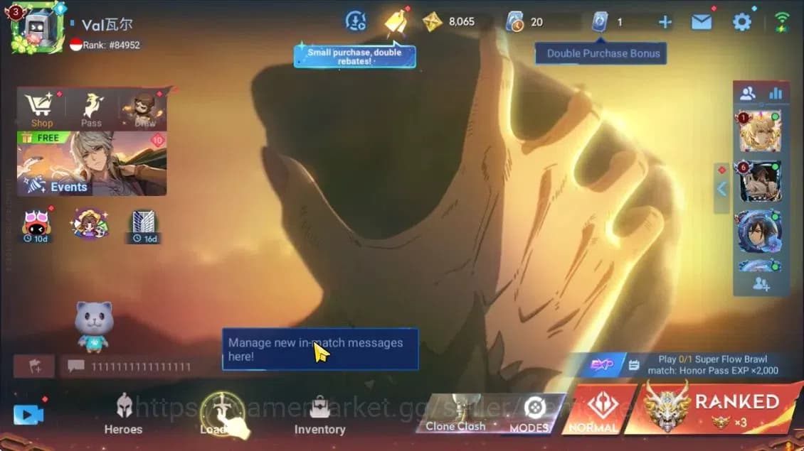 Honor of Kings Accounts Hero 42 Skin 29|Legend (Yao),AOT(Mayene),GM(Gan & image 1