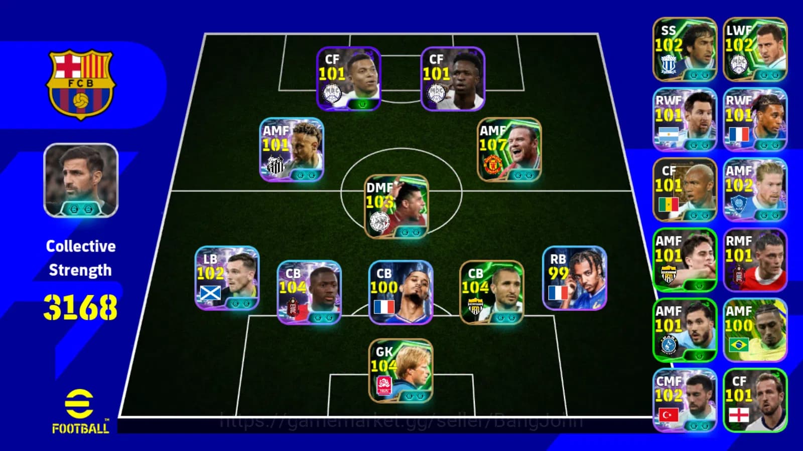 eFootball Accounts Power 3168 | rooney epicdb,konate showtime,chielli image 1