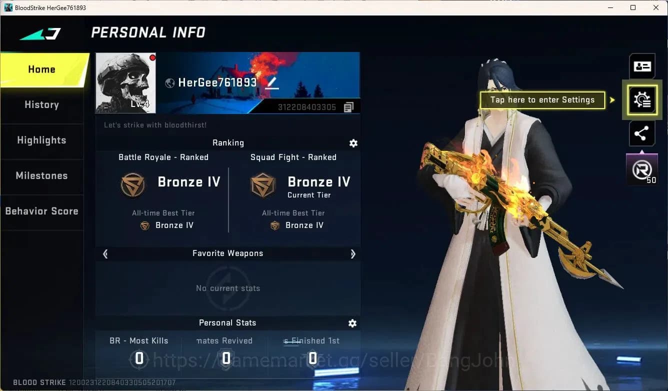 Blood Strike Accounts ASIA | BLEACH Byakuya | 7DS AK47 | 1 Legendary Gun image 1