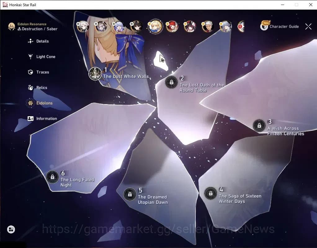 Honkai Star Rail Accounts Asia|TL 70|Saber Prem Team|12 Limited|[Saber E1,Fe image 6
