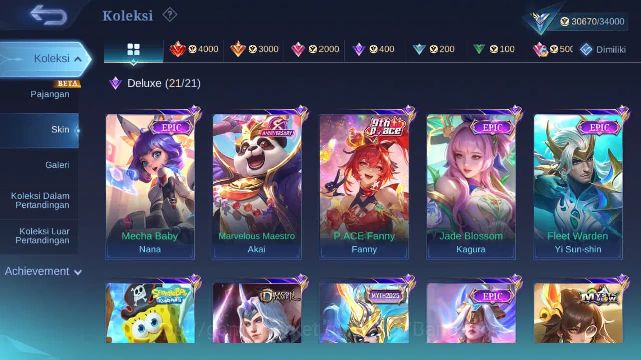 Mobile Legends: Bang Bang Accounts GLOBAL Hero 107 Skin 158 Lightborn Granger Harith image 1