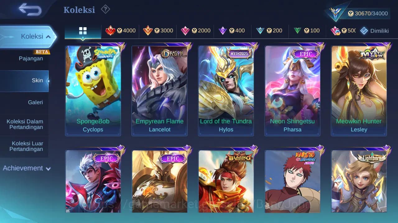 Mobile Legends: Bang Bang Accounts GLOBAL Hero 107 Skin 158 Lightborn Granger Harith image 2