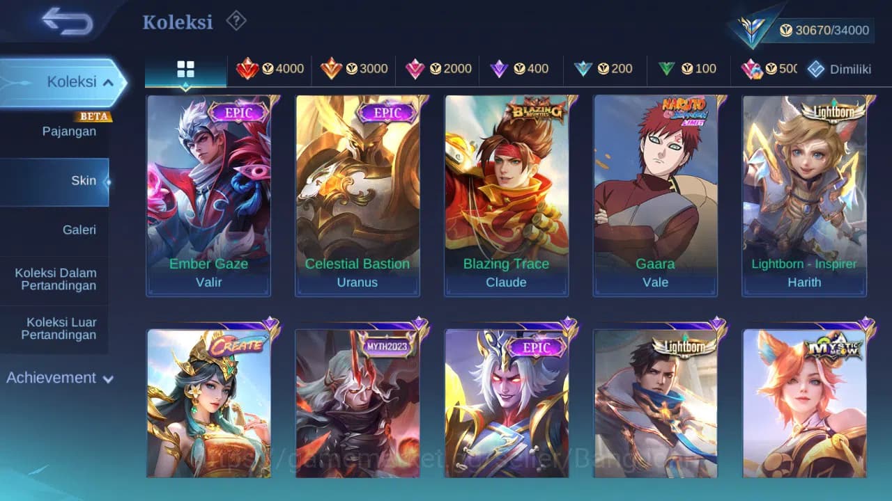 Mobile Legends: Bang Bang Accounts GLOBAL Hero 107 Skin 158 Lightborn Granger Harith image 3