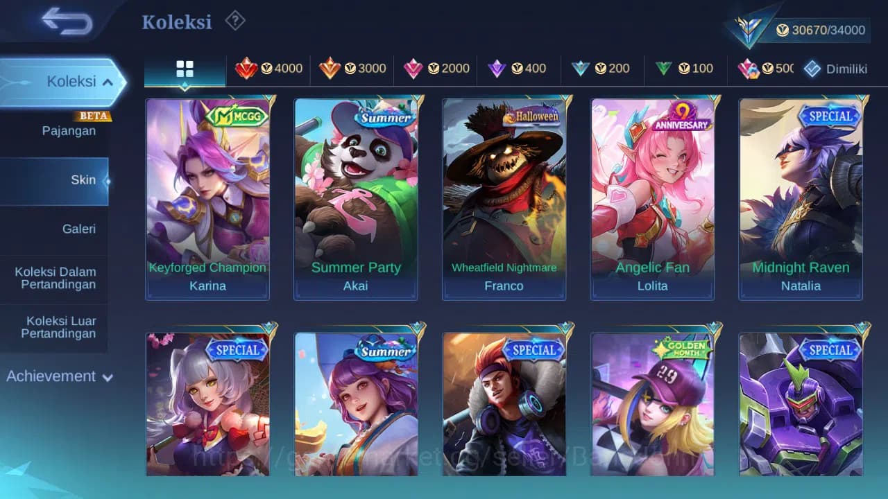 Mobile Legends: Bang Bang Accounts GLOBAL Hero 107 Skin 158 Lightborn Granger Harith image 5