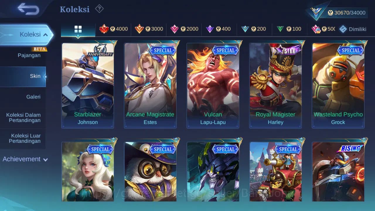 Mobile Legends: Bang Bang Accounts GLOBAL Hero 107 Skin 158 Lightborn Granger Harith image 6