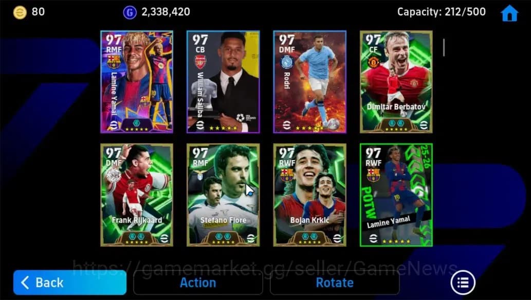 eFootball Accounts Android||Gianluigi Donnarumma, Franco Baresi, Cafu image 6