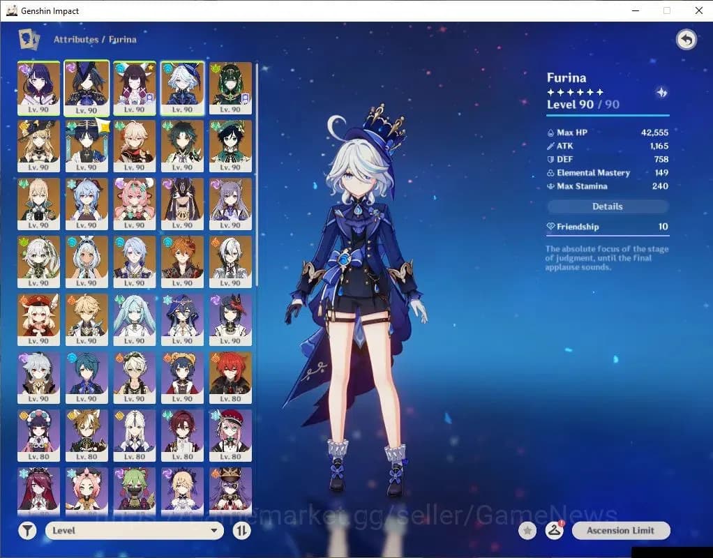 Genshin Impact Accounts ASIA|AR 60|19 Limited+10(*5Weapon)|(WandererC1,Fur image 3