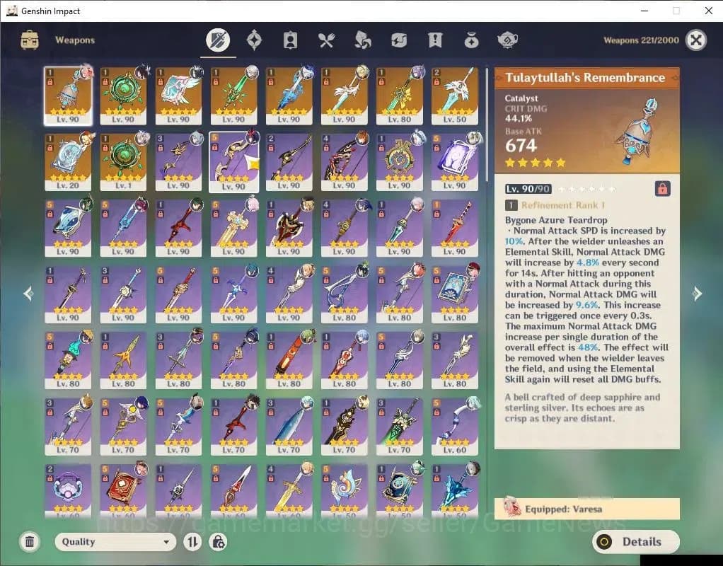 Genshin Impact Accounts ASIA|AR 60|19 Limited+10(*5Weapon)|(WandererC1,Fur image 8