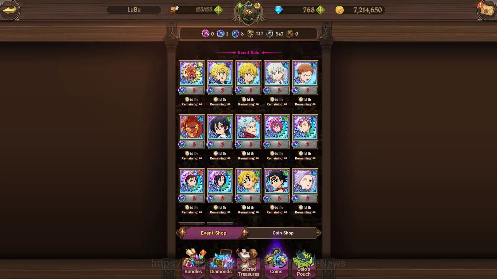 The Seven Deadly Sins: Grand Cross Accounts Global|855 K CC|Starter CH 4|768 Dm| 1 LR+1 UR+Col image 10