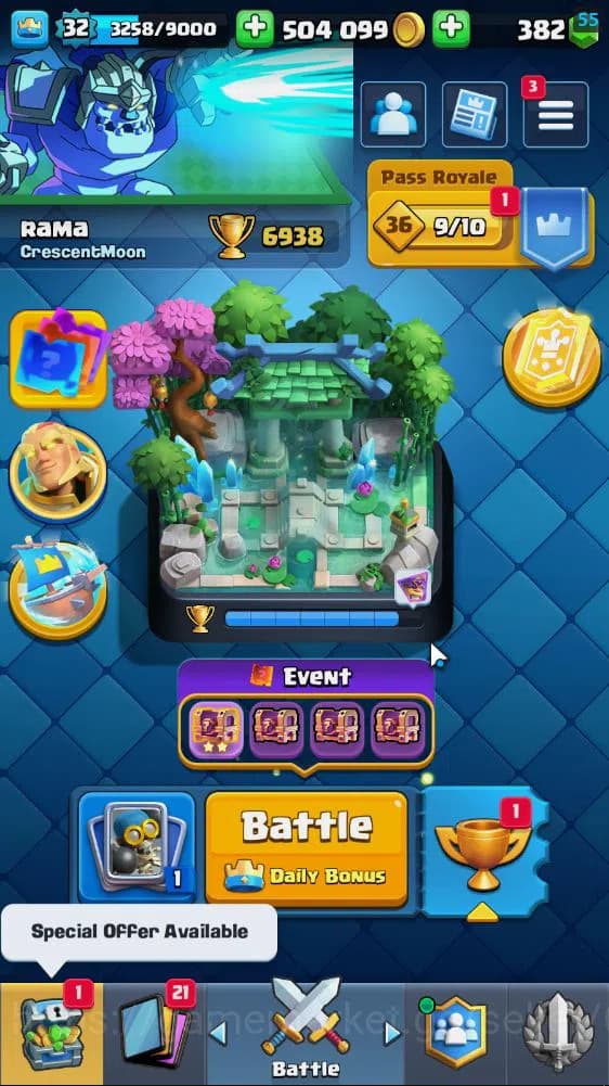 Clash Royale Accounts Lv 32|Trophy 6938|KTL 11|Limited Skin|Card 113|1 H image 1