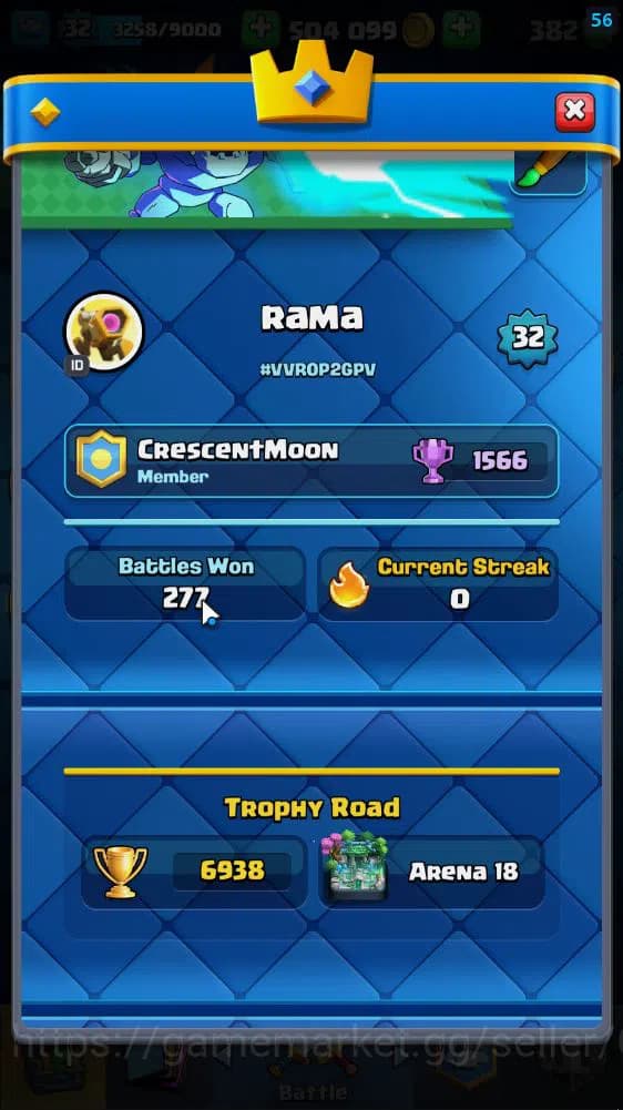 Clash Royale Accounts Lv 32|Trophy 6938|KTL 11|Limited Skin|Card 113|1 H image 8