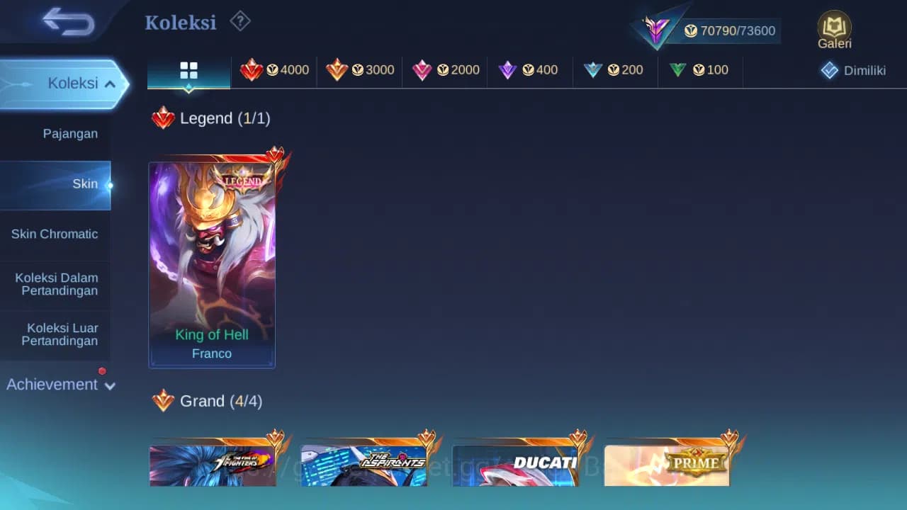 Mobile Legends: Bang Bang Accounts Hero 132 Skin 271 | legend Franco | Ducati Leomord image 2
