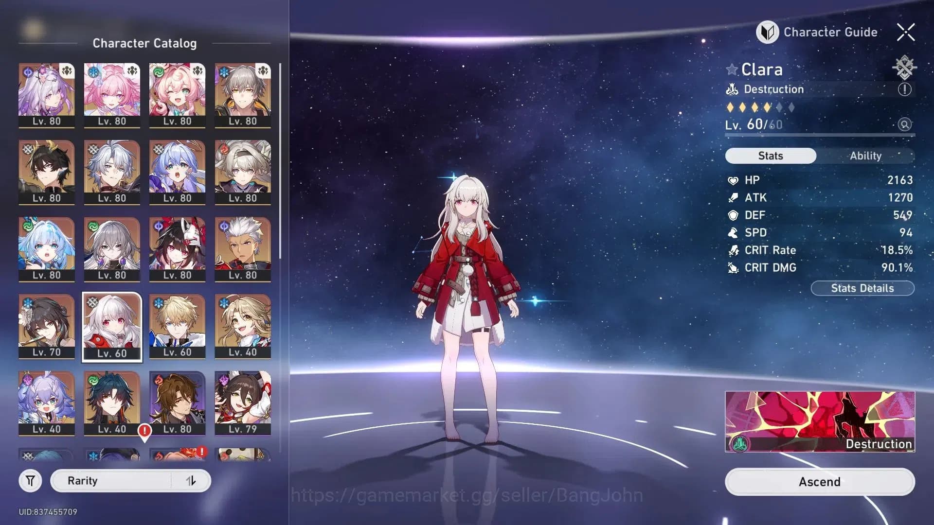 Honkai Star Rail Accounts ASIA| TL70 Max|11 Lim|Castorice L80 (208% CDmg)|Fi image 17