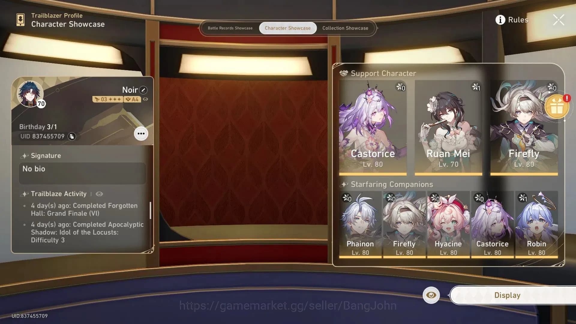 Honkai Star Rail Accounts ASIA| TL70 Max|11 Lim|Castorice L80 (208% CDmg)|Fi image 2