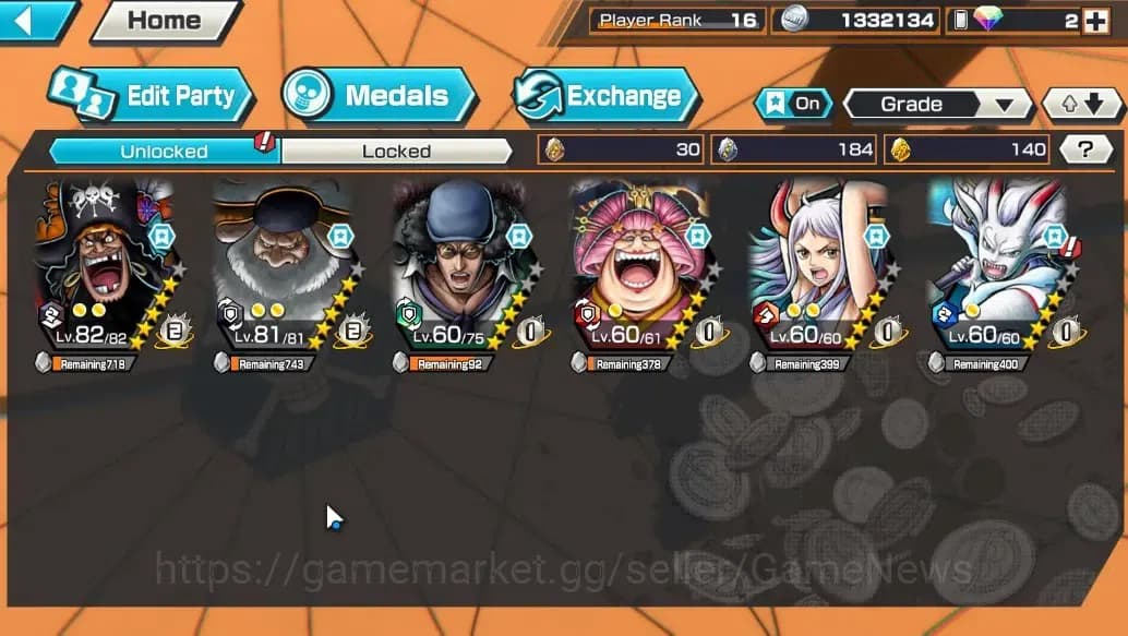 One Piece Bounty Rush Accounts Global |6 EX |T4E Marshall D. Teach Lv82,T5E St. J image 5
