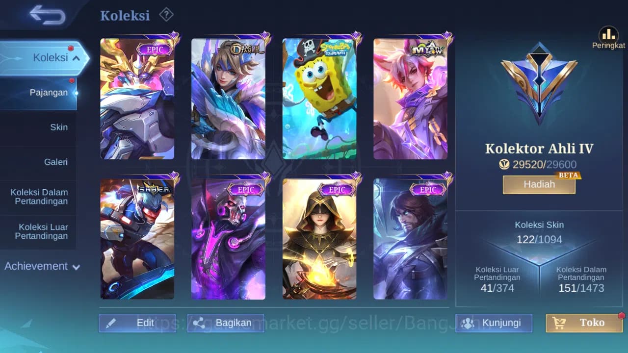 Mobile Legends: Bang Bang Accounts GLOBAL Hero 96 Skin 122 Pace Fanny | Dtamer Valir image 9