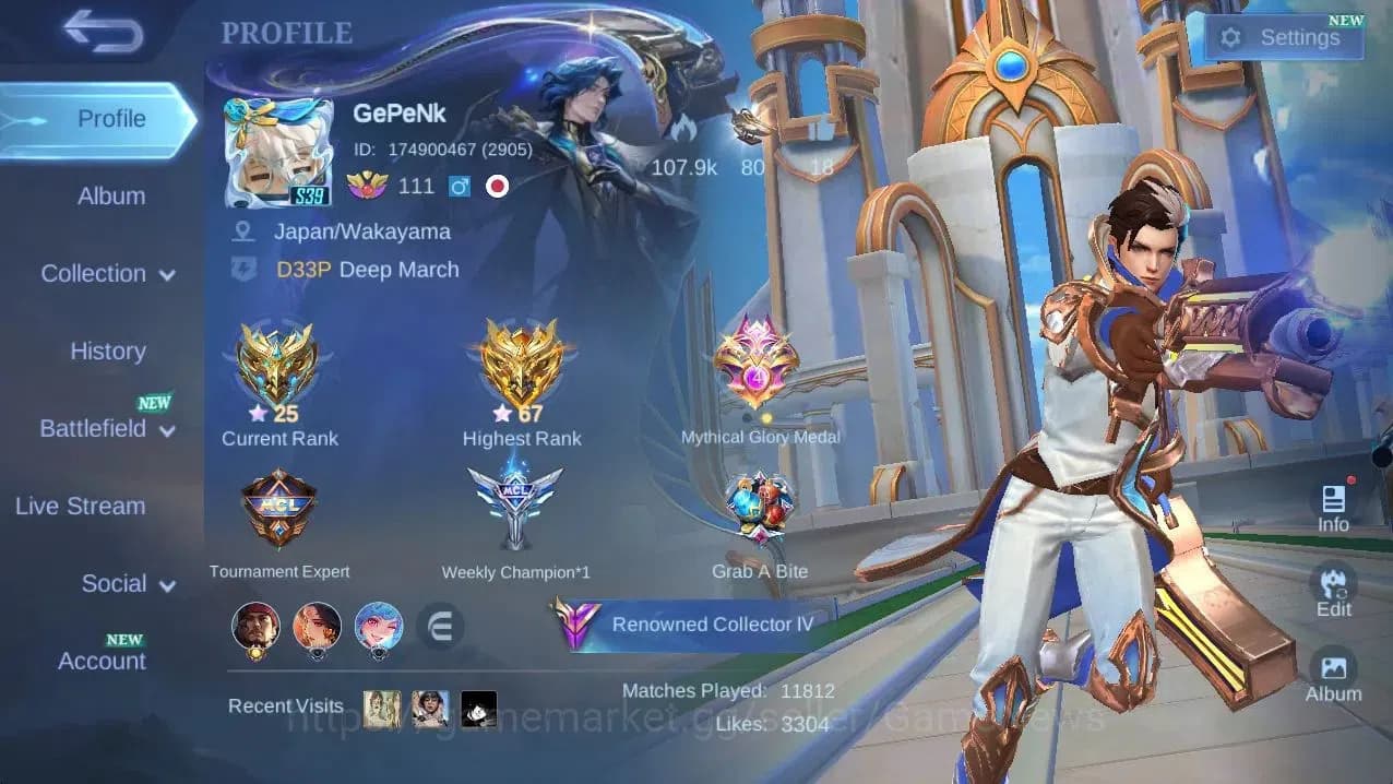 Mobile Legends: Bang Bang Accounts Hero132|Skin246|High Glory 67|KOF Karina,CC Natali image 2