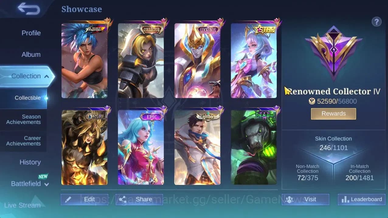 Mobile Legends: Bang Bang Accounts Hero132|Skin246|High Glory 67|KOF Karina,CC Natali image 3