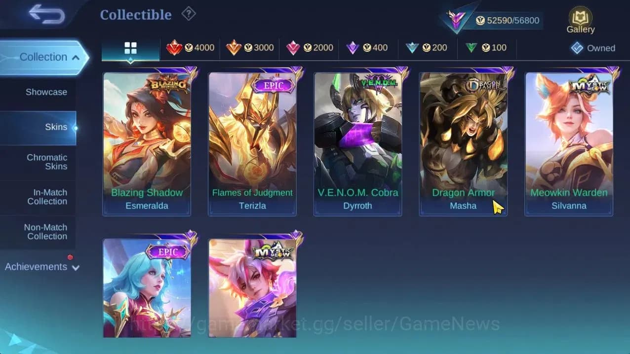 Mobile Legends: Bang Bang Accounts Hero132|Skin246|High Glory 67|KOF Karina,CC Natali image 9