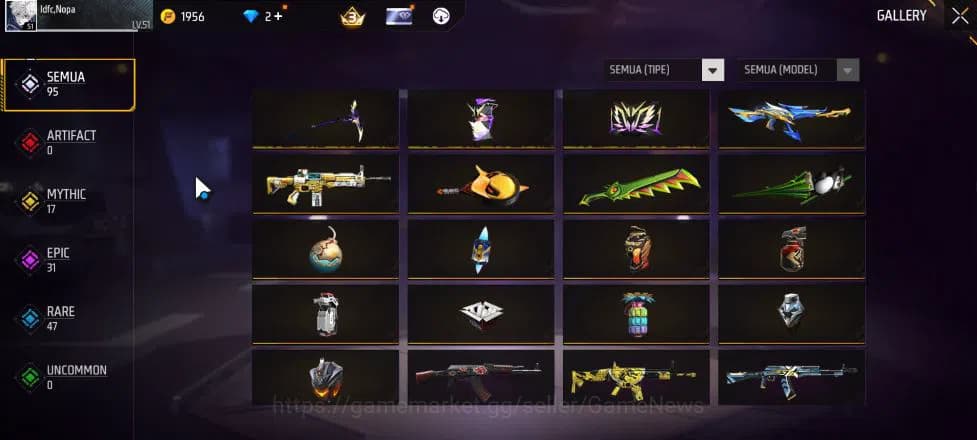 Free Fire Accounts Indonesia| M1887 Mamba GNAW,Peluru Suci | Scythe E image 12