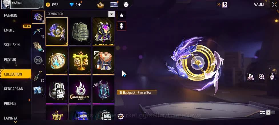 Free Fire Accounts Indonesia| M1887 Mamba GNAW,Peluru Suci | Scythe E image 6