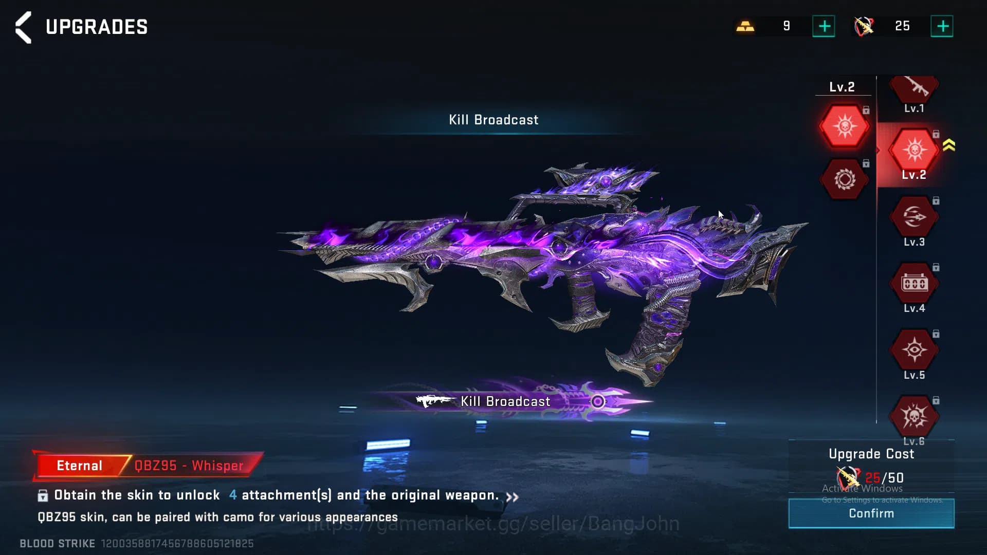 Blood Strike Accounts ASIA|ETHERNAL,KRAKEN,QBZ95,P90|MELE,CHAIN BLADE,GR image 13
