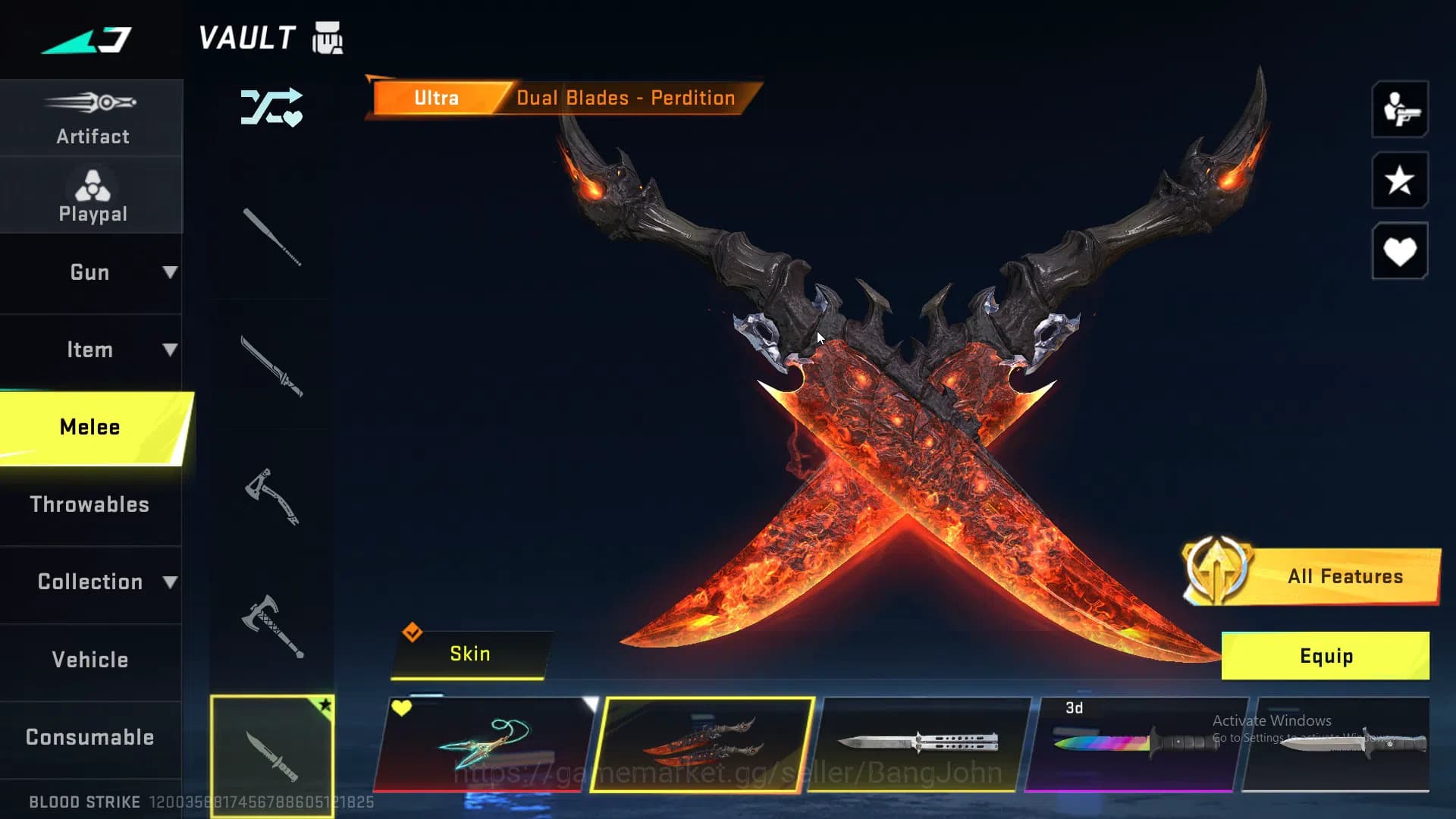 Blood Strike Accounts ASIA|ETHERNAL,KRAKEN,QBZ95,P90|MELE,CHAIN BLADE,GR image 17