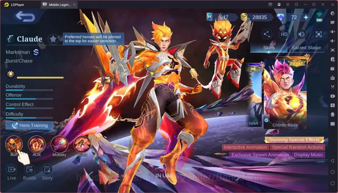 Mobile Legends: Bang Bang Accounts Global|Hero 106|Skin213|Renowned|Prime Claude|KOF image 9
